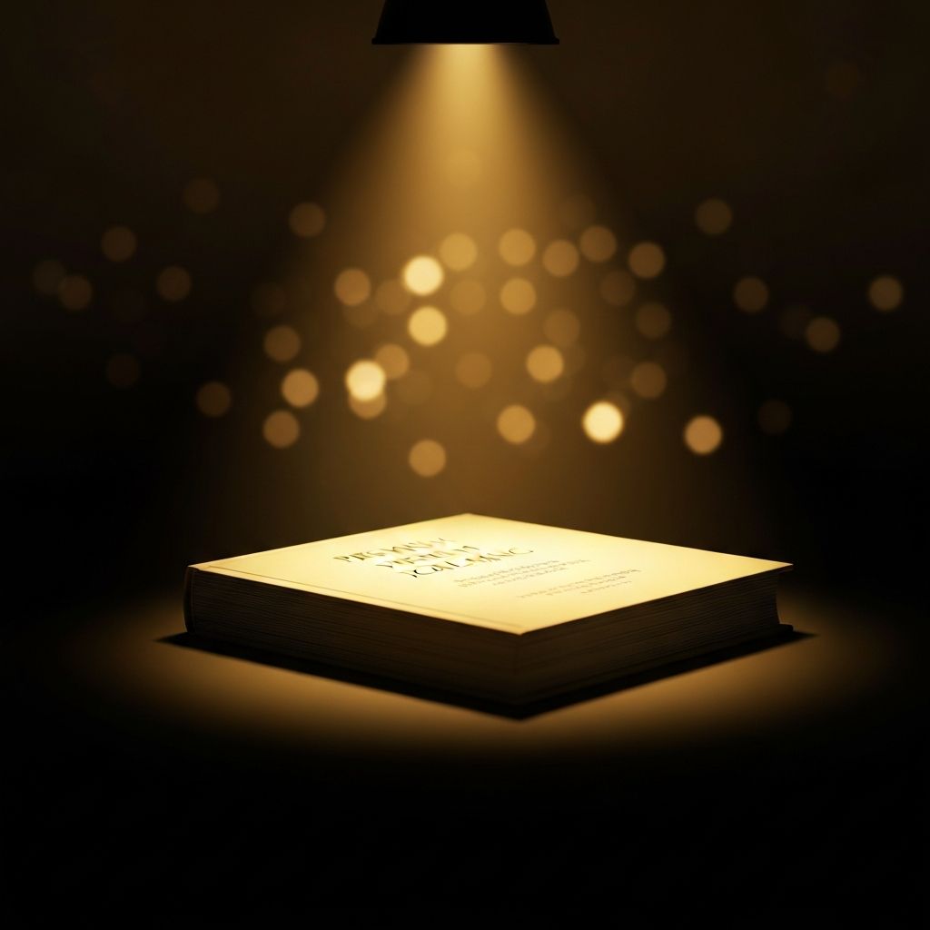 Book under spotlight